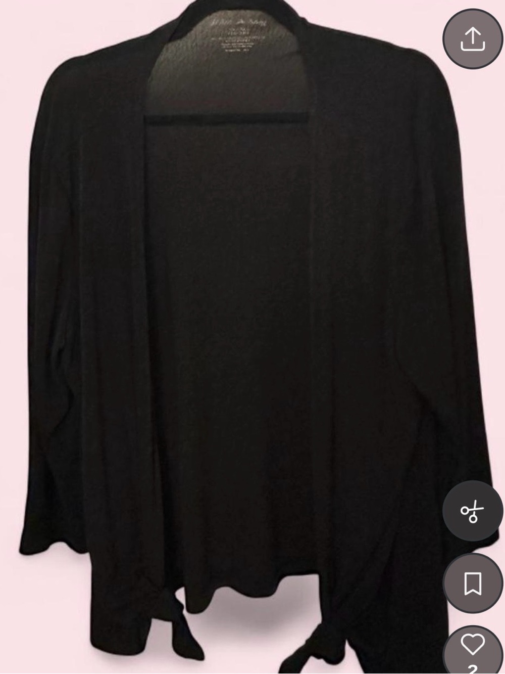 White Stag Black Open-Front Women's Cardigan
